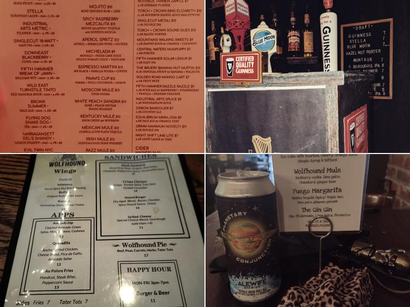The Wolfhound Menu