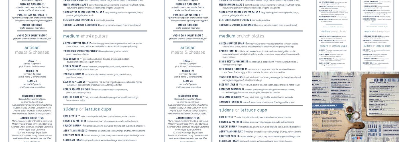 TRES Tempe Menu