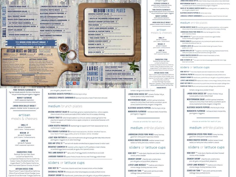 TRES Tempe Menu