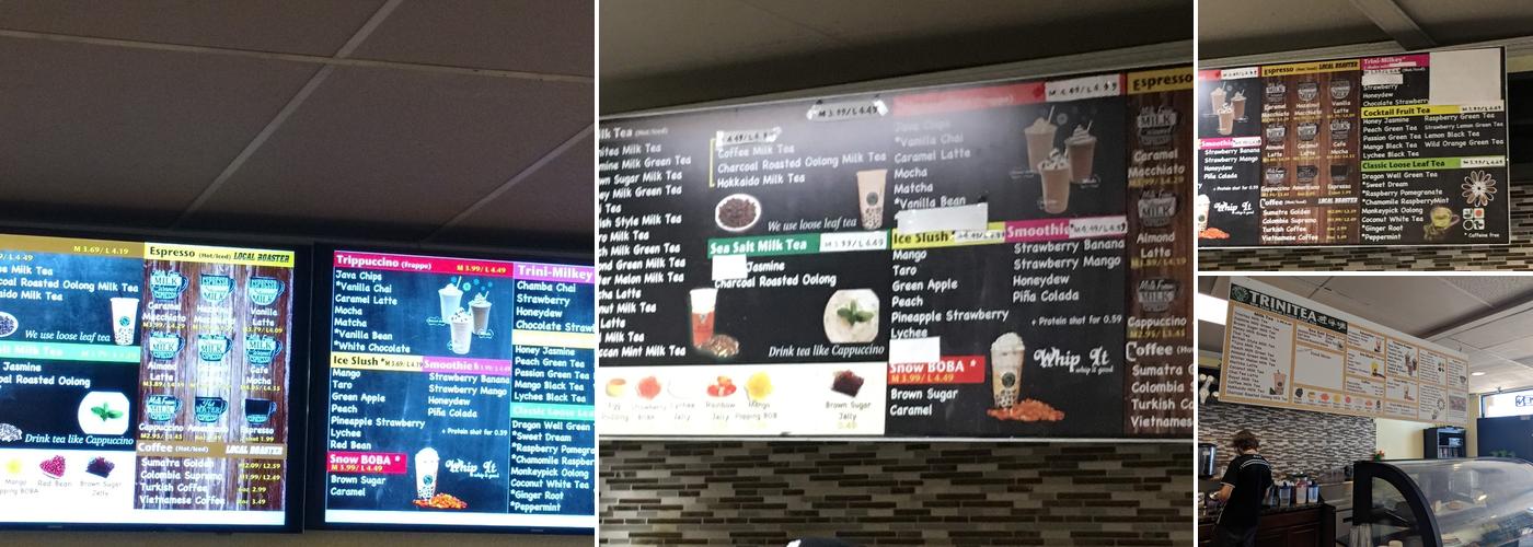 Trinitea Tea Menu