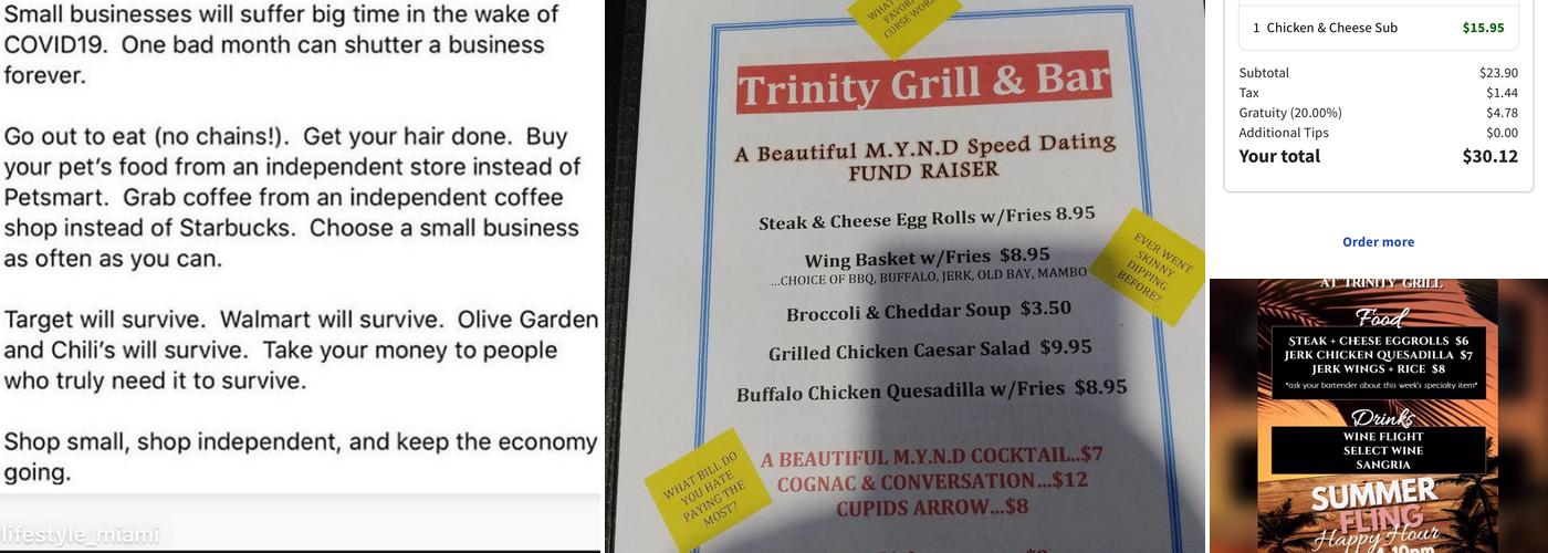 Trinity Grill & Bar Menu
