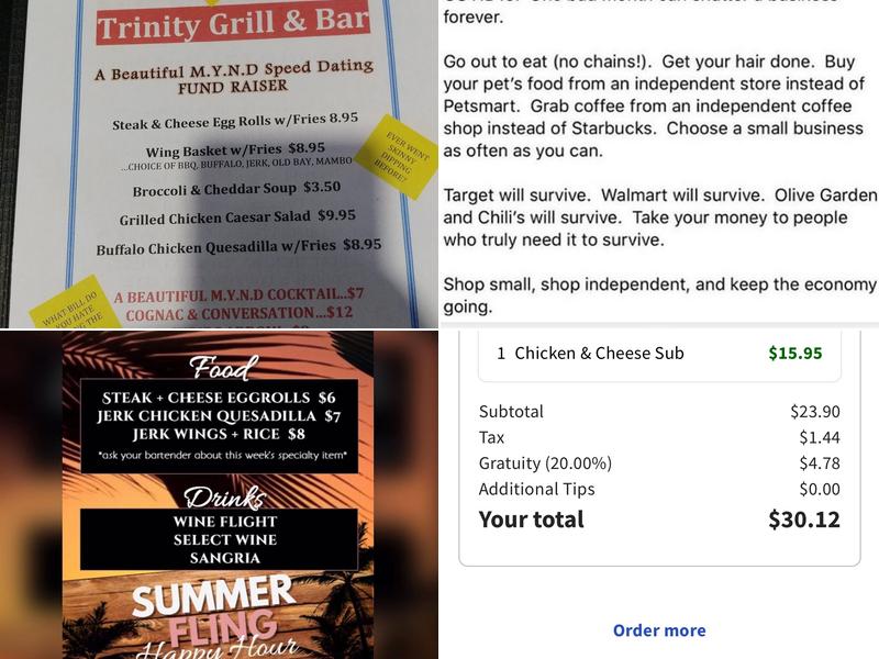 Trinity Grill & Bar Menu