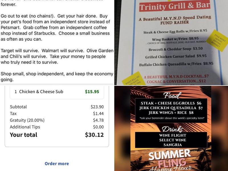 Trinity Grill & Bar Menu