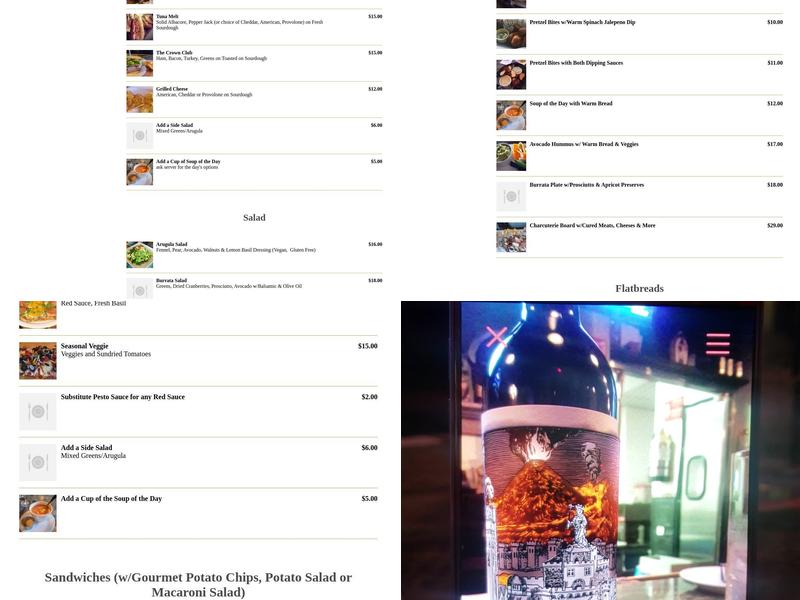 Triple Crown Tavern Menu