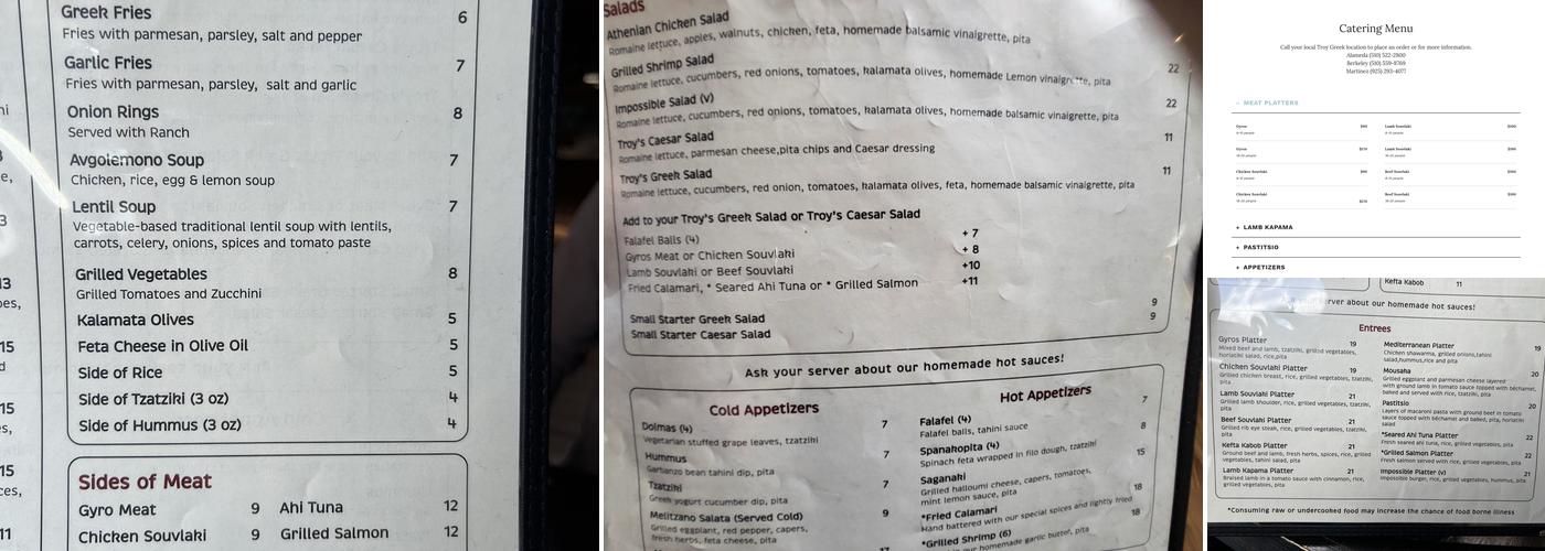 Troy Menu