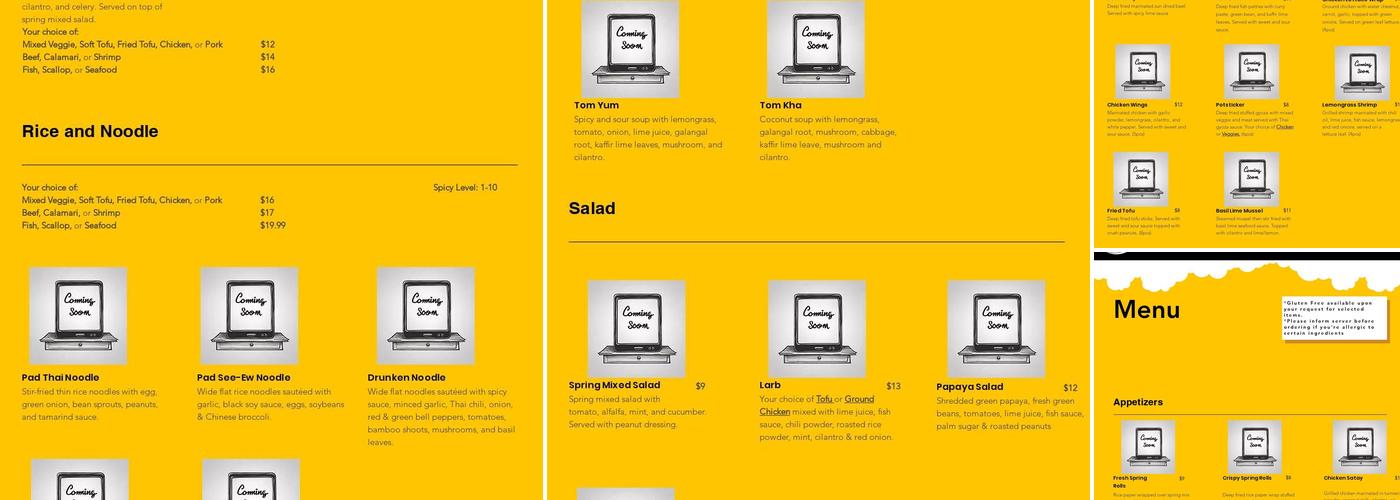 Turmeric Thai Garden Menu