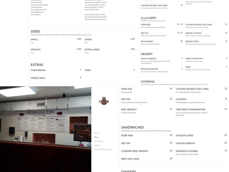 TWINS SMOKEHOUSE BBQ Menu