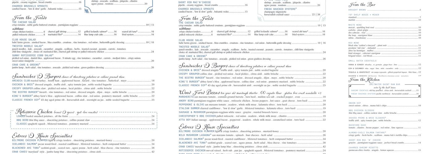 The Collins Small Batch Kitchen Menu