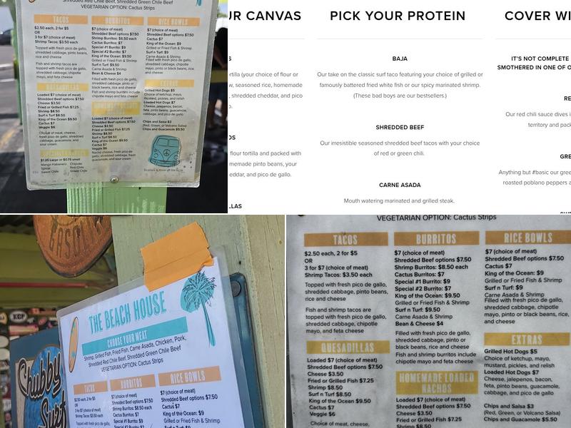 The Beach House Menu