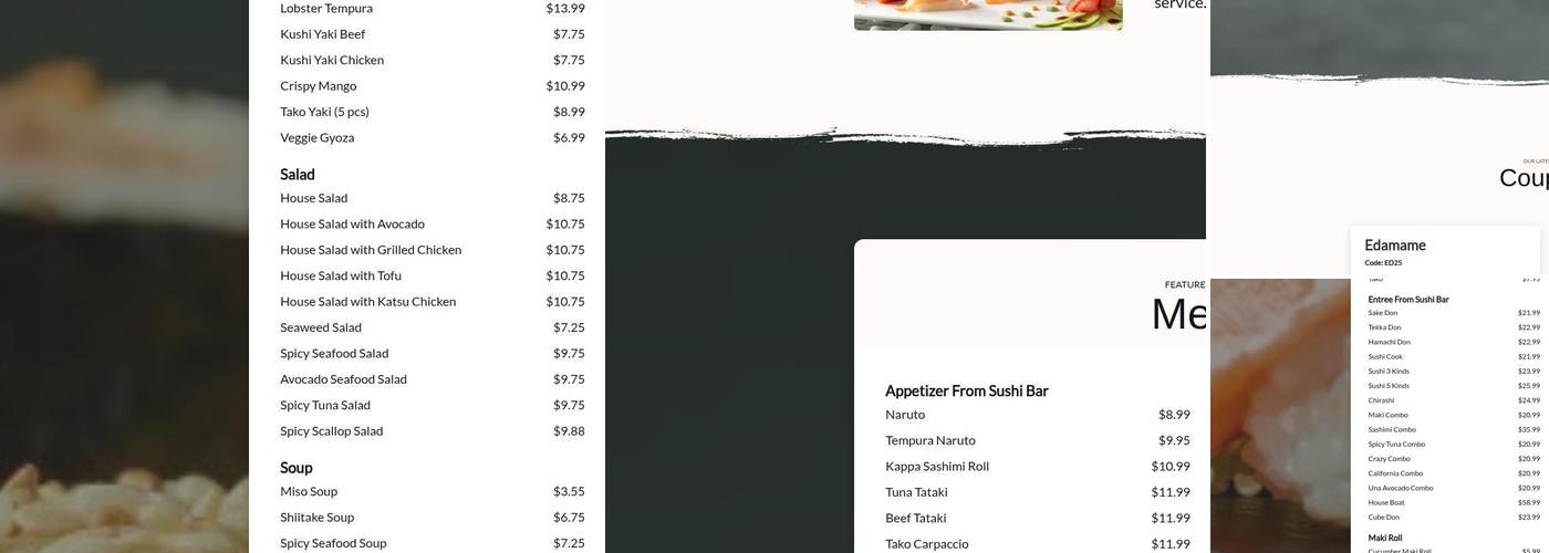 U Sushi Menu