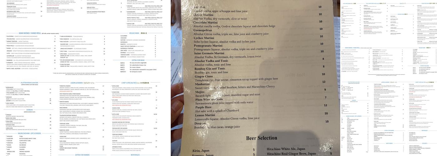 Umai Menu