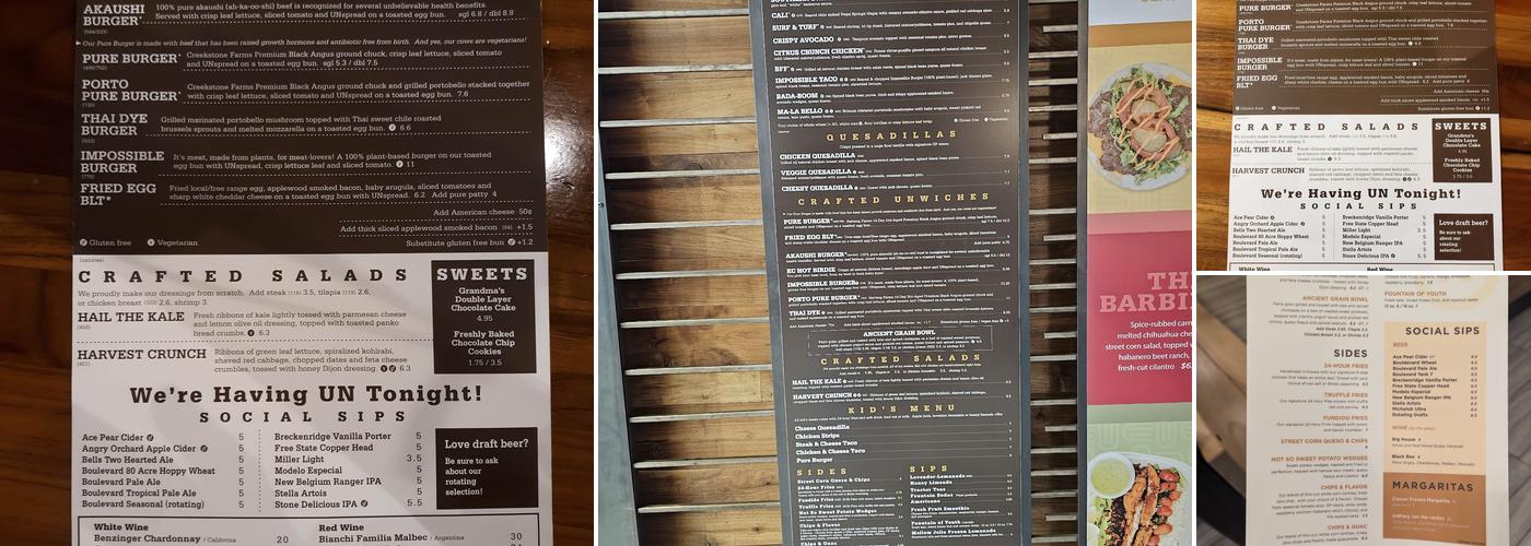 Unforked Menu