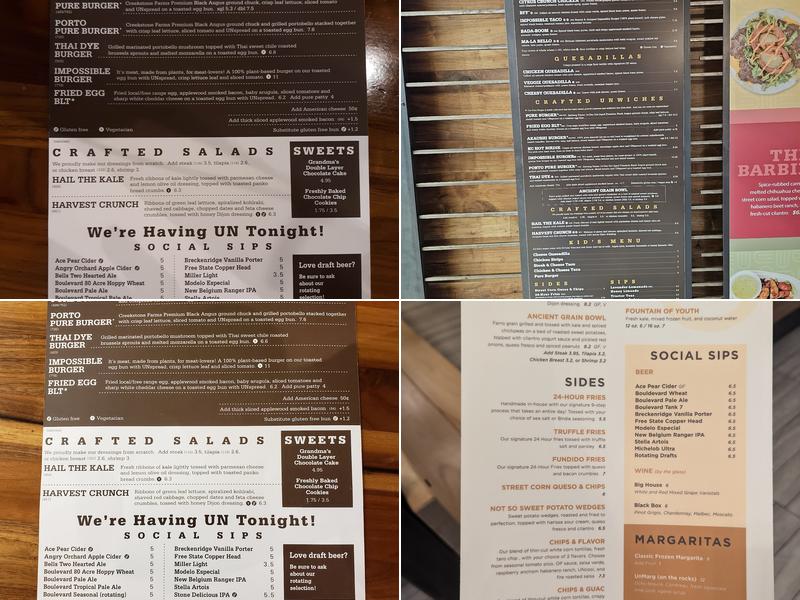 Unforked Menu