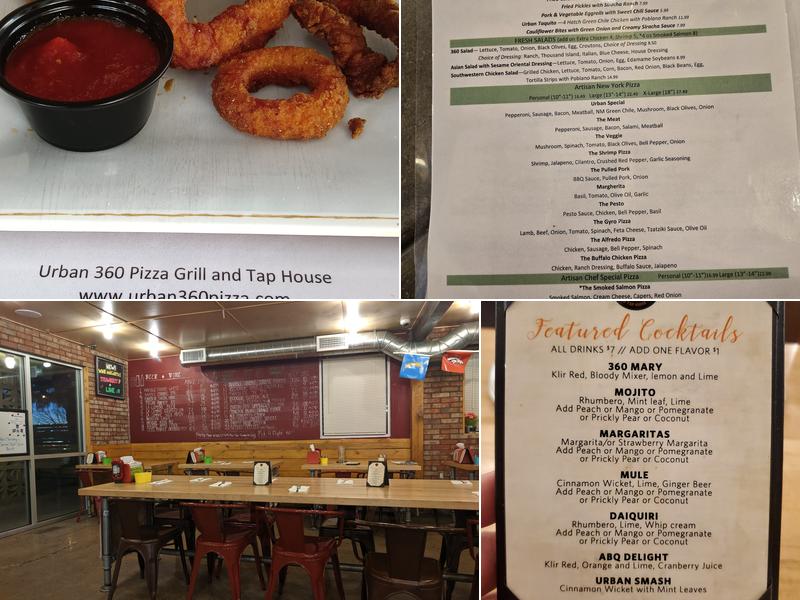 Urban 360 Pizza, Grill and Tap House Menu