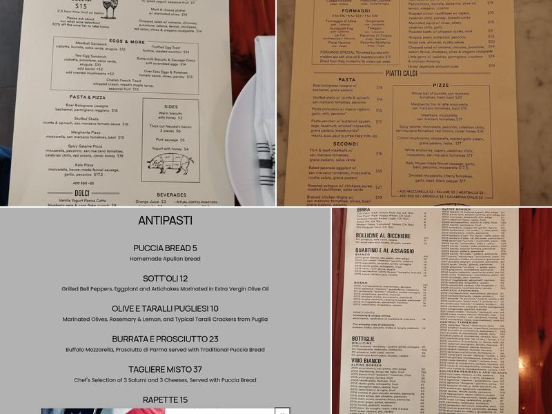 Uva Enoteca Menu