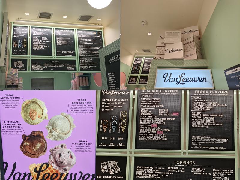 Van Leeuwen Ice Cream Menu