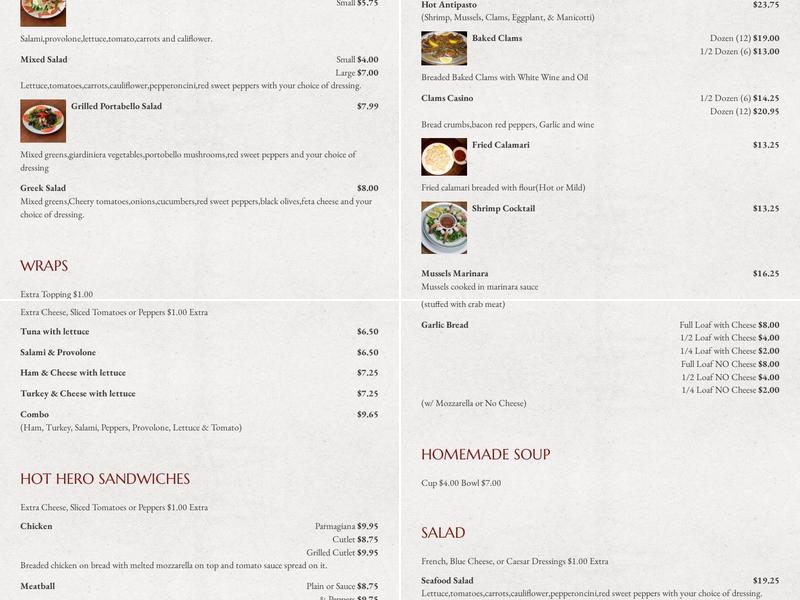 The Original Venice Restaurant Menu