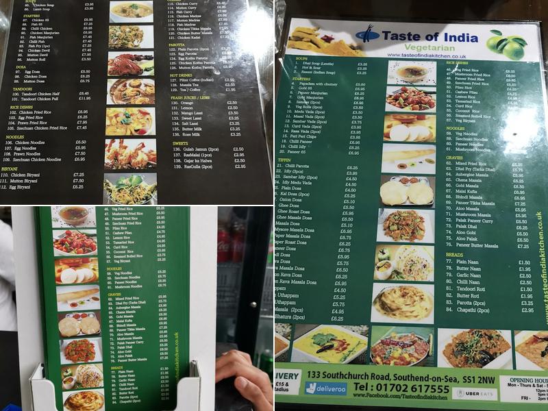 Aasim Indian Restaurant (Former Taste of India) Menu
