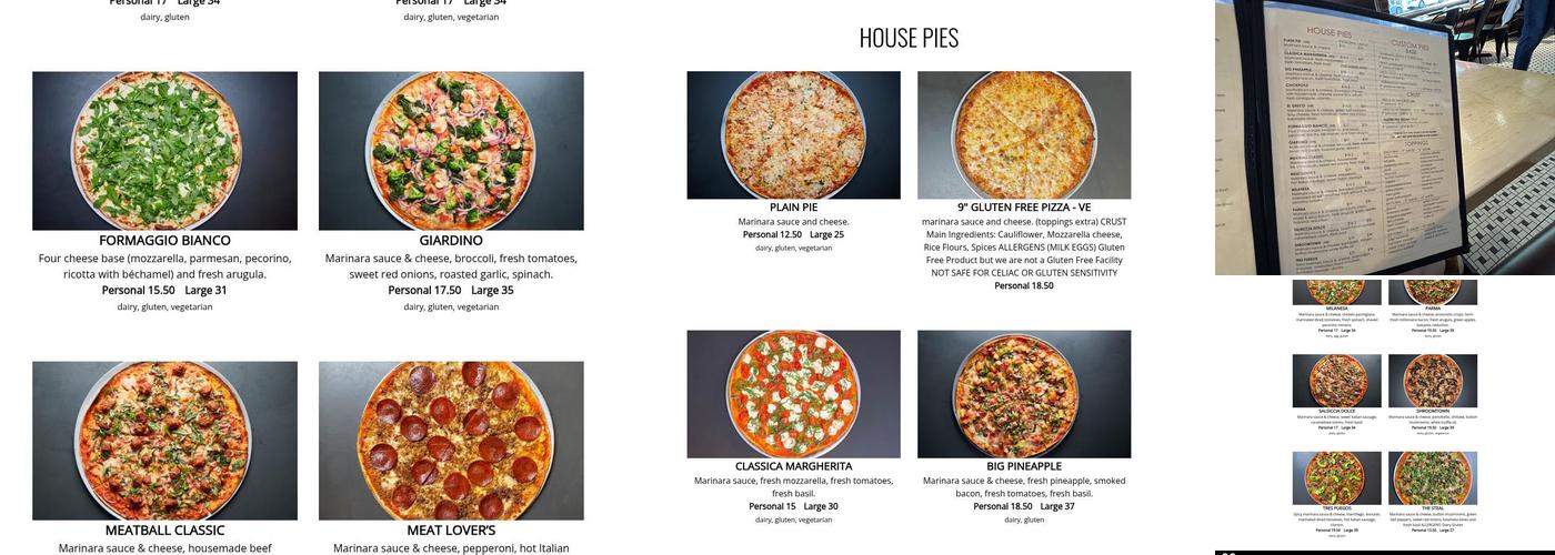 Vezzo NYC Thin Crust Pizza Menu