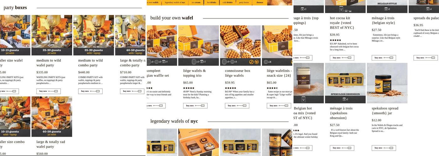 Wafels & Dinges Warehouse Menu