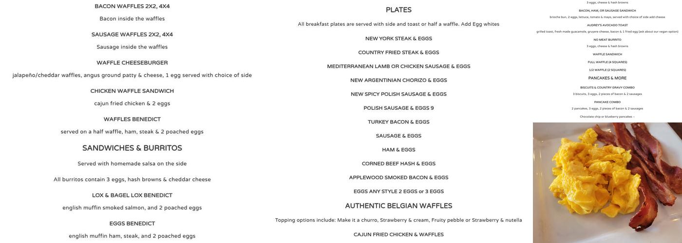 & Waffles Menu