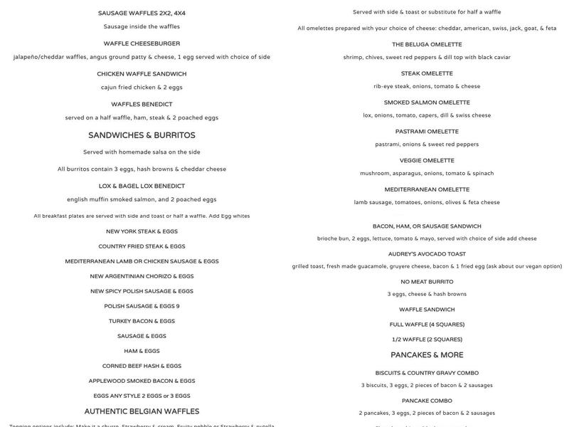 & Waffles Menu
