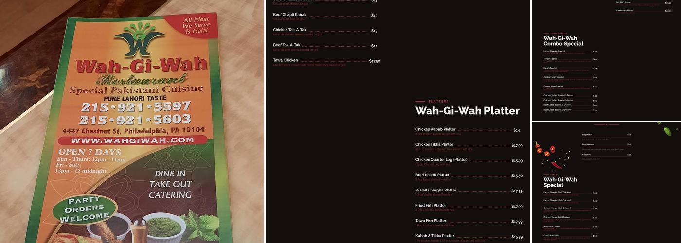 Wah-Gi-Wah Menu