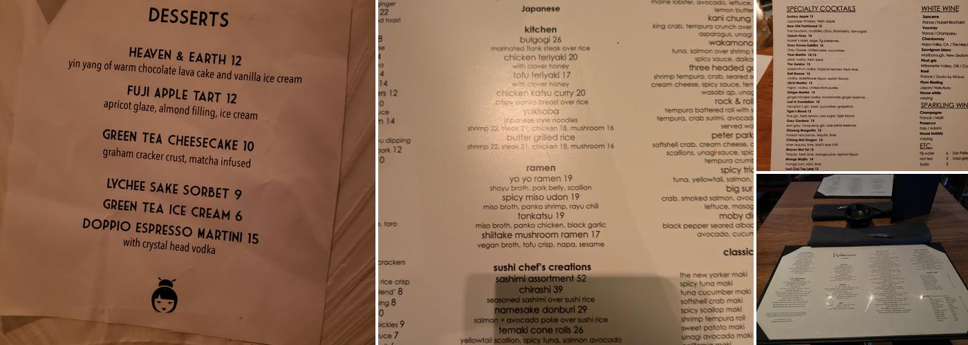 Wakamono Menu
