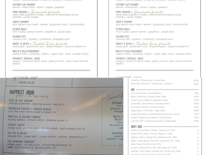 Wally's American Gastropub Menu