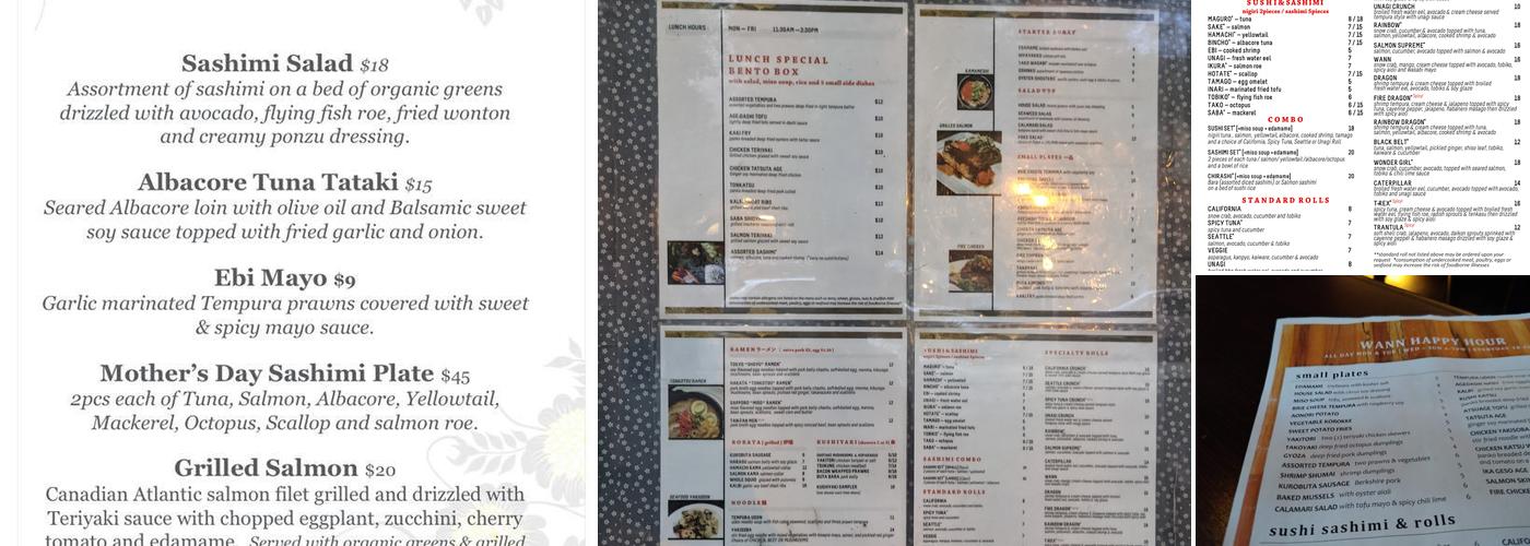 Wann Japanese Izakaya Menu