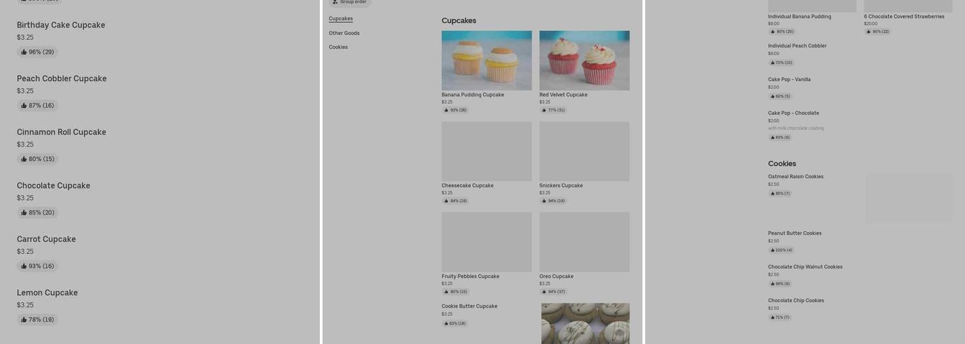 We Cupcake Menu