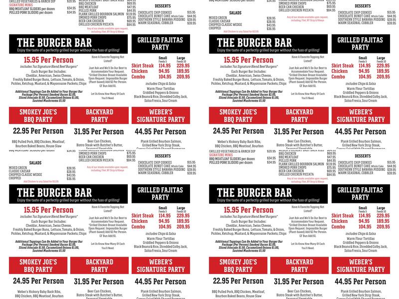 Weber Grill Restaurant Menu