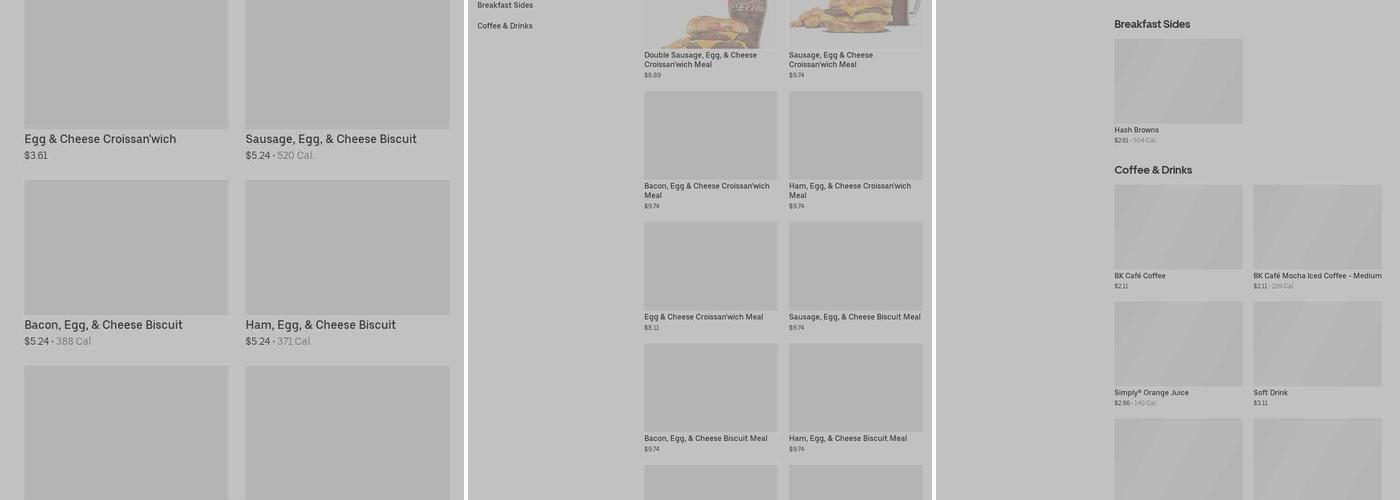 Burger King Menu