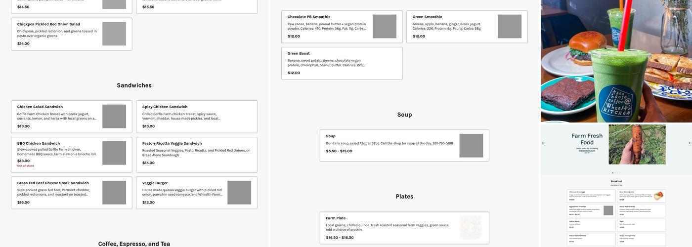 Whealth Kitchen Menu