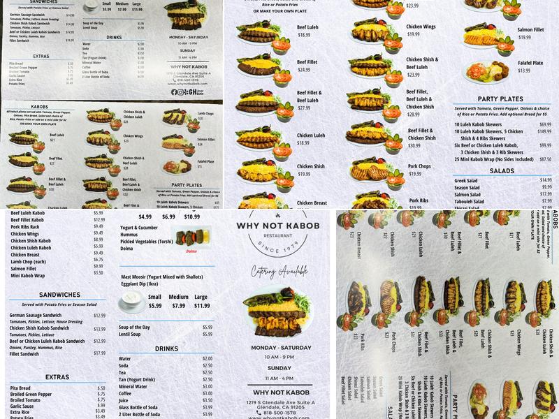 Why Not Kabob Menu