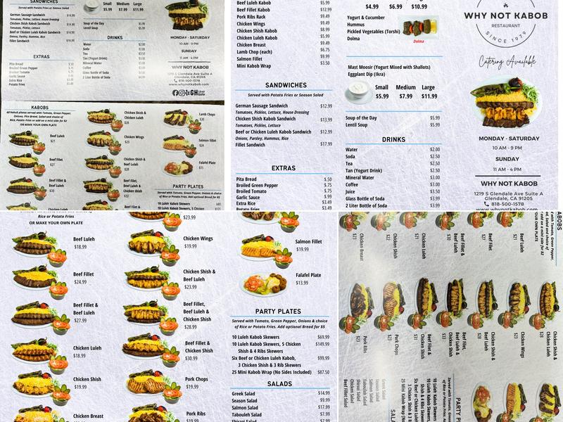 Why Not Kabob Menu