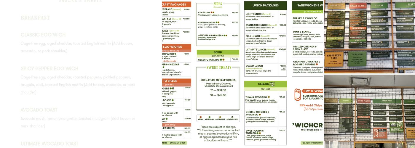 'Wichcraft Menu