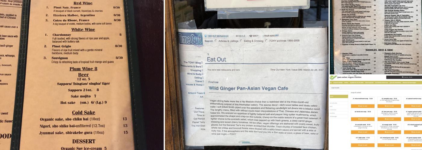 Wild Ginger Menu