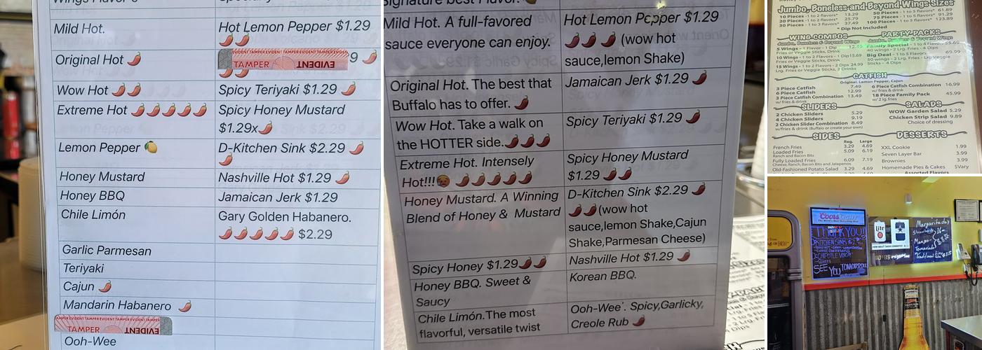 Wild Over Wings Menu