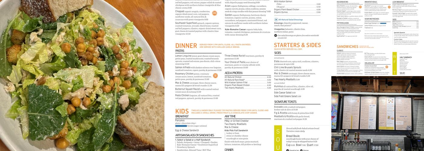 Wildflower Menu