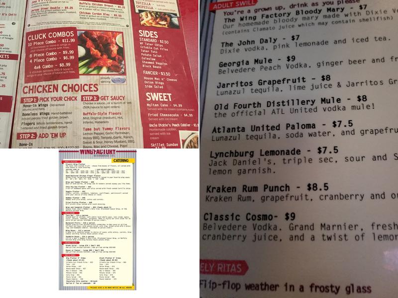 Wing Factory Menu