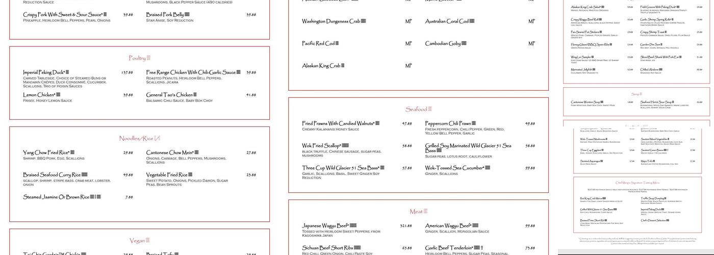 Wing Lei Menu