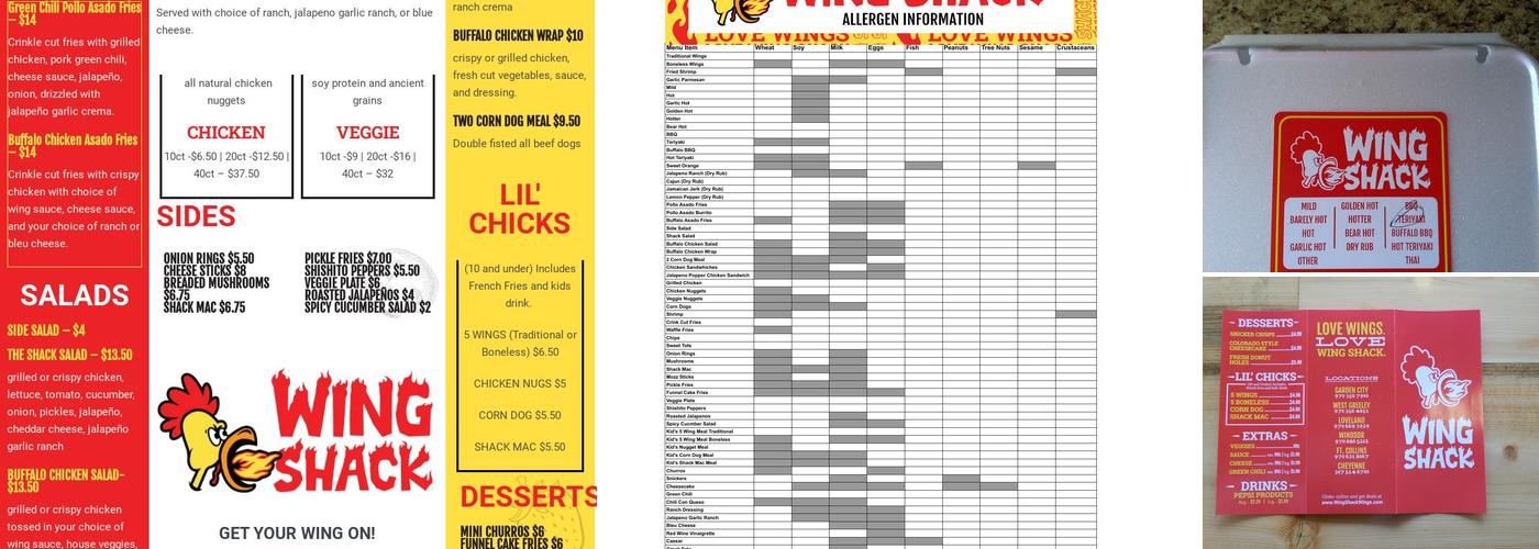 Wing Shack Fort Collins Menu