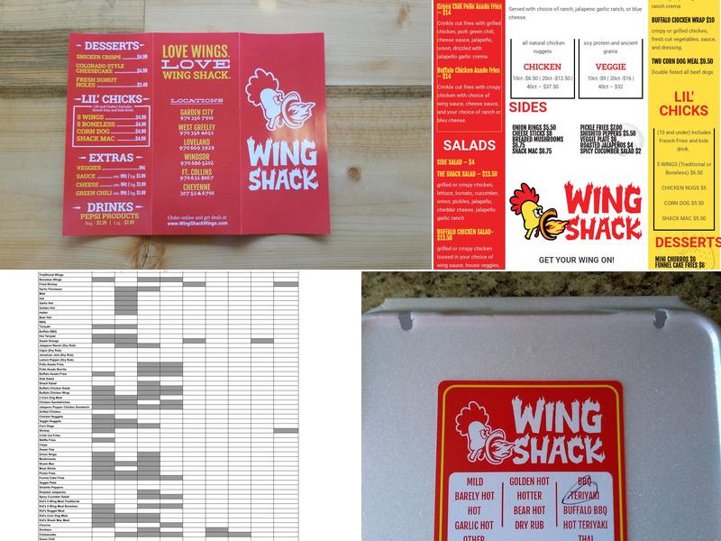 Wing Shack Fort Collins Menu