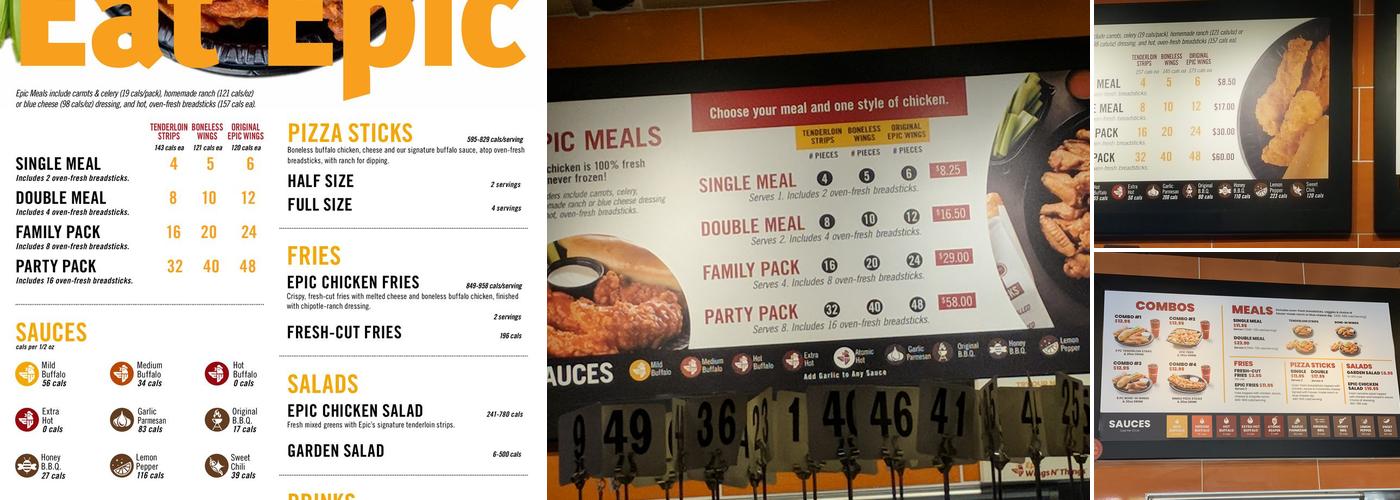 Epic Wings Menu