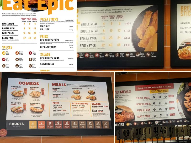 Epic Wings Menu