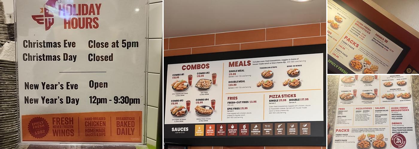 Epic Wings Menu