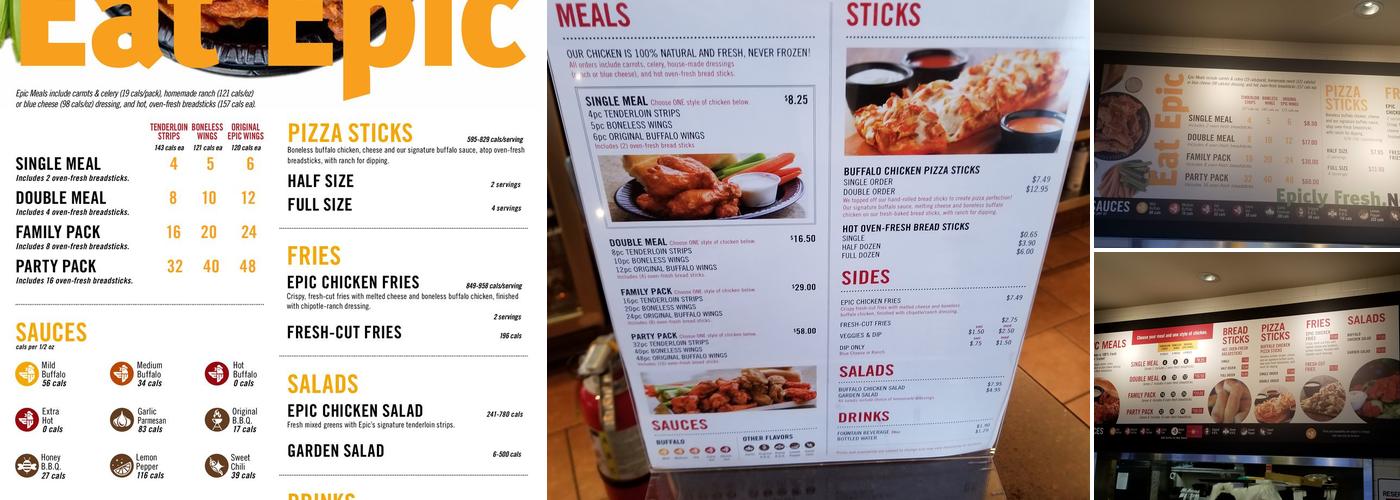 Epic Wings Menu