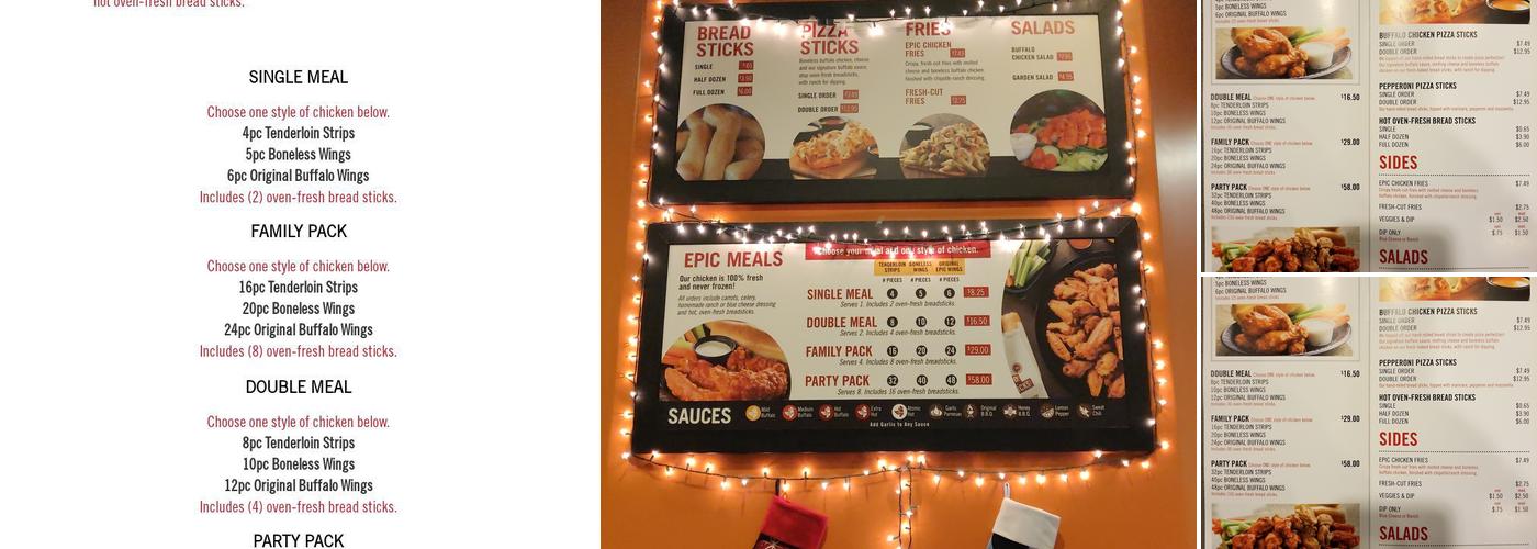 Epic Wings Menu