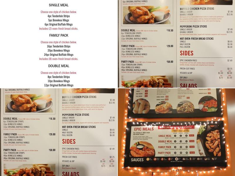 Epic Wings Menu
